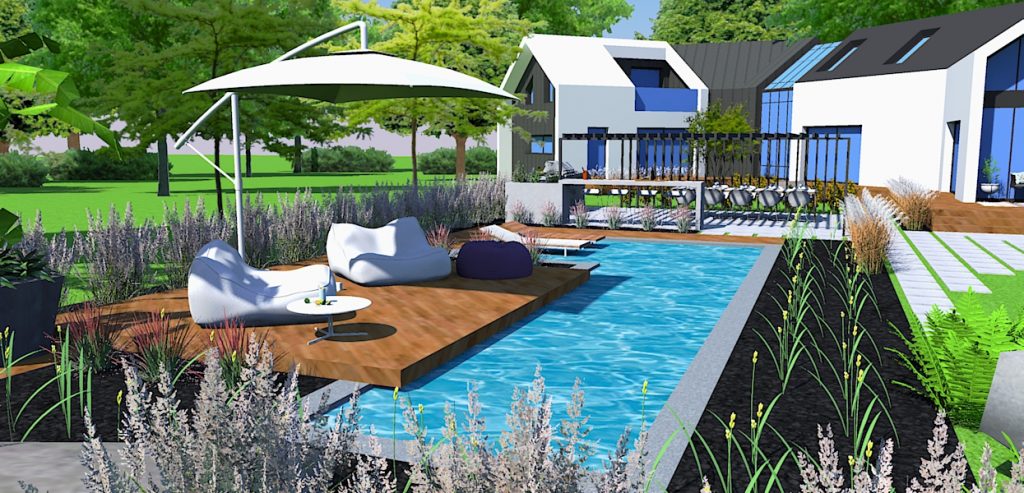 Vue piscine Laurentides